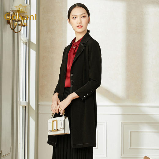 乔万尼日系风衣中长款外套女小个子大码新款春款洋气薄款EI1A906 商品图1