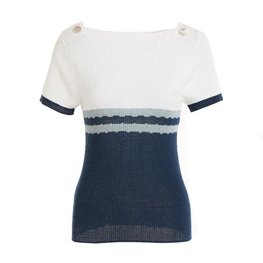 乔万尼早春冰丝针织衫薄款小香风设计感方领修身夏款上衣EI2M816 商品图4