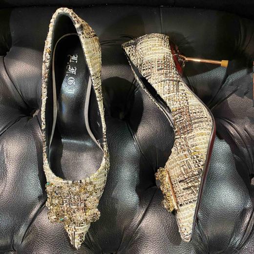 LFGJ 12502 百搭气质尖头时尚名媛千鸟格单鞋 商品图5