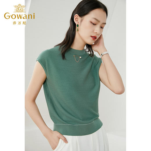 乔万尼早春针织衫薄款小香风设计感圆领宽松夏款短袖上衣EI2M817 商品图2
