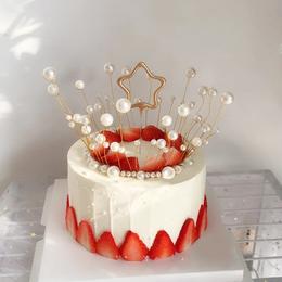 草莓珍珠皇冠蛋糕（动物奶油）