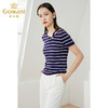 乔万尼薄款小香风设计感早春针织衫条纹宽松夏款短袖上衣EI2M819 商品缩略图2