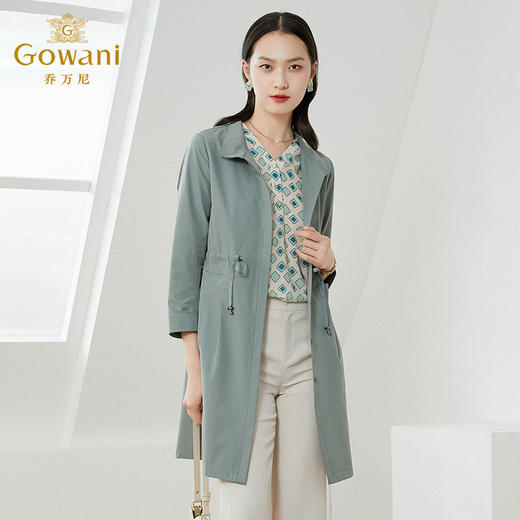 【两色可选】乔万尼风衣外套女新款春款春春大衣中长款英伦风EI1A911 商品图1