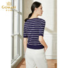 乔万尼条纹设计感早春薄款针织衫夏款短袖休闲上衣EI2M826 商品缩略图3
