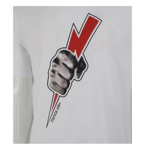 NEIL BARRETT 尼奥.贝奈特 男士闪电T恤 白色 BJT456B H593S 607 商品图2