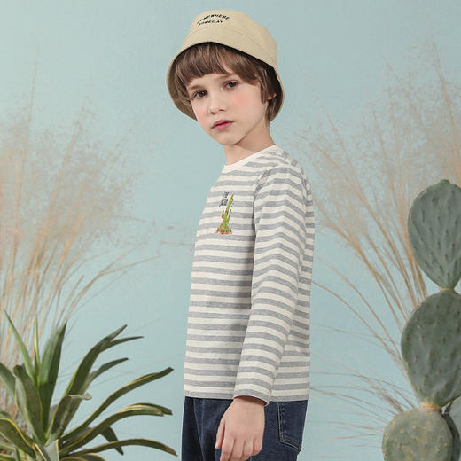 【仙人掌系列】mettekids童装条纹长袖T恤男女童春季新款打底衫内搭 商品图2