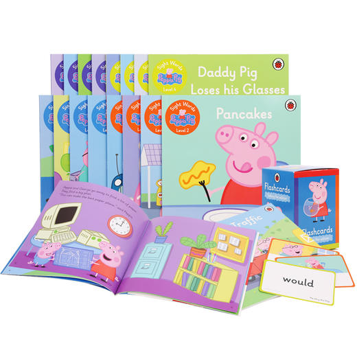 #小彼恩童书 Sight Words with Peppa   20册（塑封）+1盒闪卡 点读版 商品图2