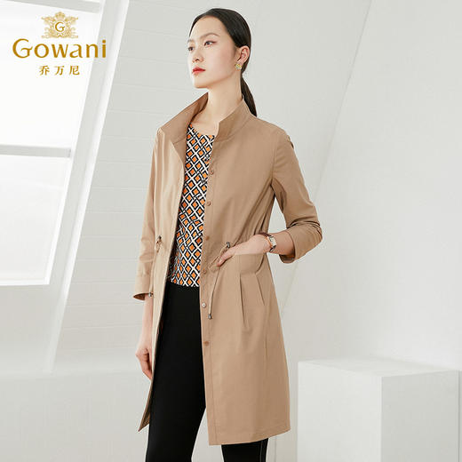 【两色可选】乔万尼风衣外套女新款春款春春大衣中长款英伦风EI1A911 商品图2