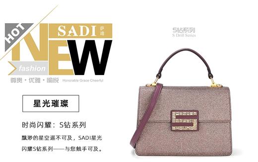 【品牌授权 全国联保】SADI/萨迪新款2020潮亮片小方包质感手提斜挎包女SD3668-18-1 商品图3