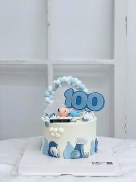 男宝宝百日庆祝蛋糕