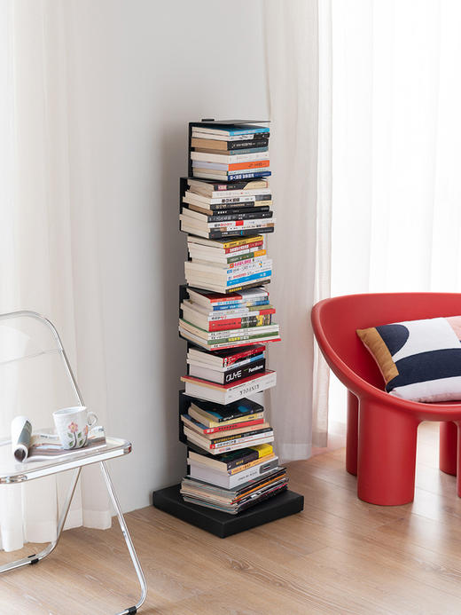 【超好看的北欧隐形书架】 个性小书柜 不锈钢 烤漆落地客厅转角创意悬浮收纳置物架 商品图6