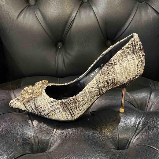 LFGJ 12502 百搭气质尖头时尚名媛千鸟格单鞋 商品图1