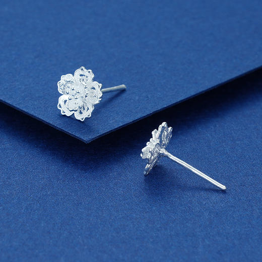 S990银镂空花丝耳钉【WBLSED0024】2101 商品图4