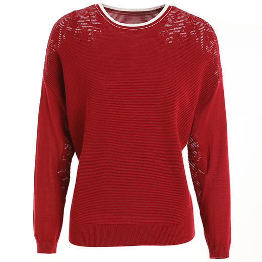 【两色可选】乔万尼上衣冰丝女针织衫薄款小香风v领冰丝长袖打底修身短款EI1M941 商品图4