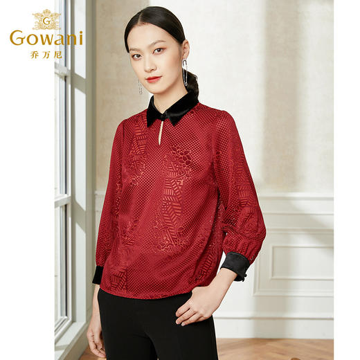 乔万尼衬衫女设计感小众新款复古港味上衣早春日系EI1C926 商品图1