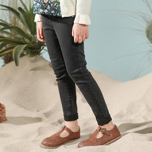 【高弹水洗】mettekids童装休闲紧身牛仔裤女童21春季新款长裤子 商品图2