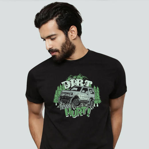 越野e族简约越野车图案印花T恤户外休闲半袖队服欧美潮牌夏季潮人NMT-1298 商品图1