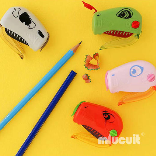 日本sonic Ratchetta恐龙棘轮回转两档笔尖可调削笔器 商品图0