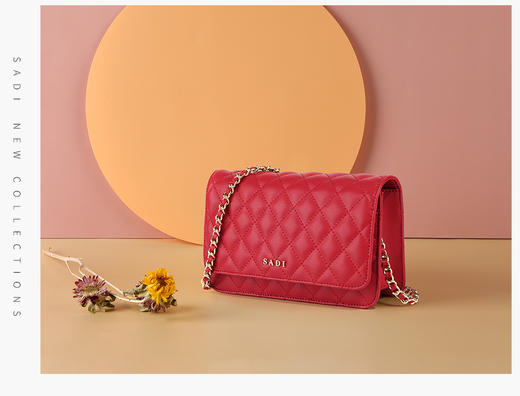 【品牌授权 全国联保】SADI/萨迪经典百搭菱格小方包SD6061-01-1 商品图8