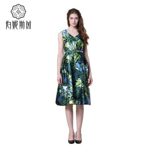 【伯妮斯茵】161S196--绿色连衣裙--长着向日葵的蔬菜园--《生命之美-梵高的花园》 商品图2
