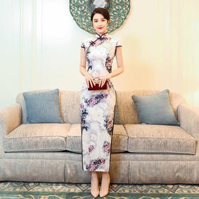 MES3037新款双层丝绸改良旗袍