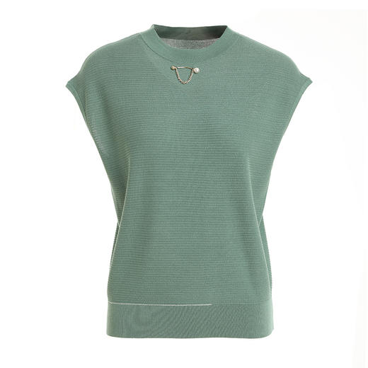 乔万尼早春针织衫薄款小香风设计感圆领宽松夏款短袖上衣EI2M817 商品图4