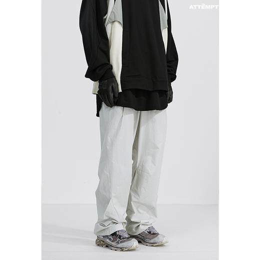 ATTEMPT SS21 结构前倾直线捏褶长裤潮牌立体垂直感堆叠休闲裤 商品图3