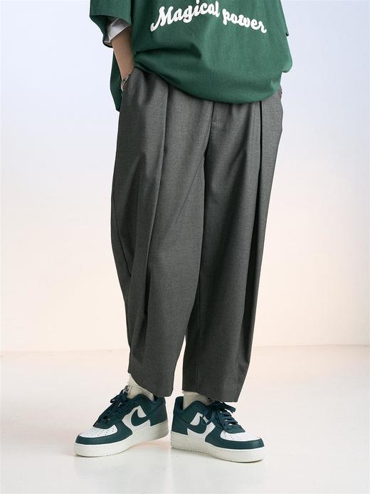 MODITEC 20SS松紧腰立体剪裁休闲九分西裤垂坠宽松夏装新款阔腿裤 商品图1