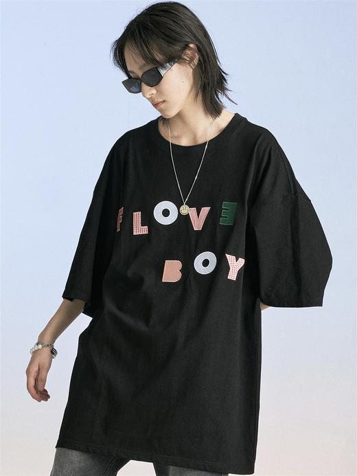 MODITEC 20SS彩色贴布字母刺绣短袖OVERSIZE原创休闲T恤国潮 商品图0