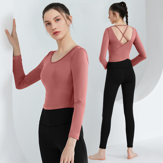 瑜伽健身套装跑步普拉提健身长袖长裤修身显瘦20553 商品图1