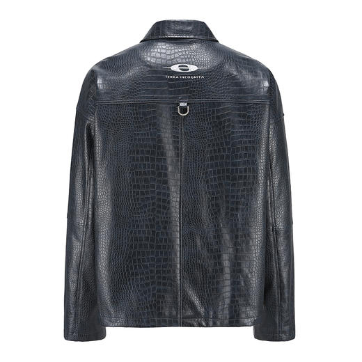 TERRAINCOGNITA原创新款PU皮短款鳄鱼纹皮衣宽松廓形百搭休闲外套 商品图4