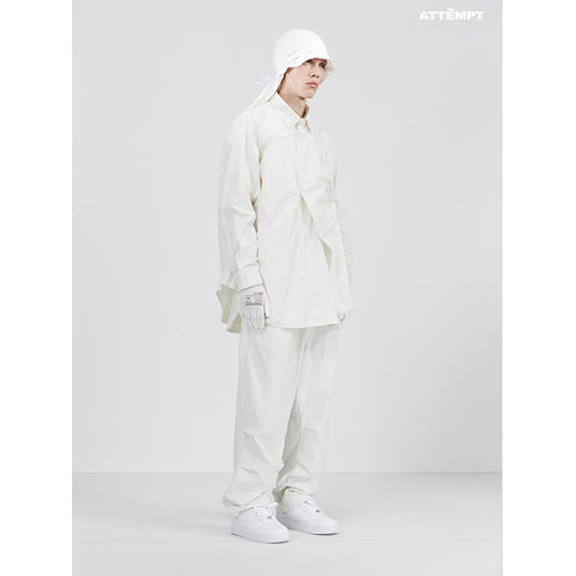 ATTEMPT SS21 路径起皱长袖衬衫拼接休闲宽松潮牌原创衬衣男女 商品图3