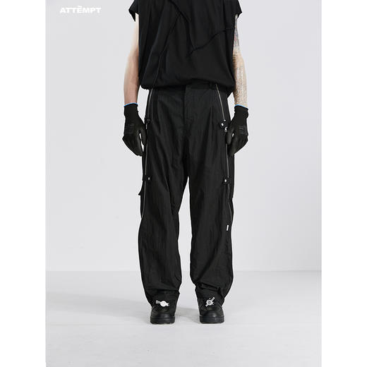 ATTEMPT SS21双向开合多口袋休闲直筒长裤宽松百搭拉链装饰工装裤 商品图2