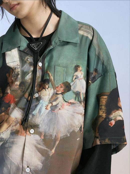 MODITEC 夏季芭蕾教室油画古巴短袖衬衫宽松夏威夷满mojito衬衣 商品图2