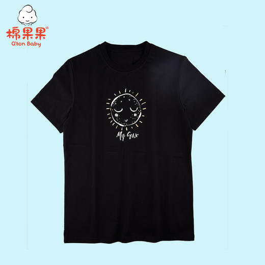 棉果果夏季亲子装爸爸款全棉汗布短袖T恤M212140221345 商品图0
