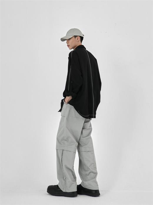 49PERCENT(49%)破圆线型结构设计衬衫明线衬衣长袖 商品图2