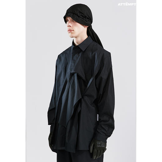 ATTEMPT SS21 十四巧板元素层次衬衫双门襟休闲宽松夏季国潮衬衣 商品图1