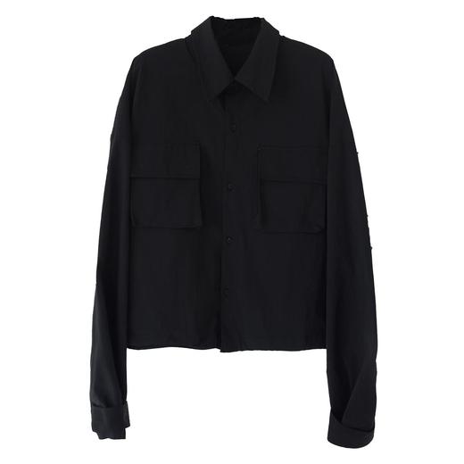 49PERCENT 原创设计黑色层次短款衬衣休闲男女 商品图4