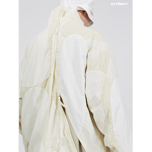 ATTEMPT SS21曲线拼接褶皱尼龙夹克外套男女潮宽松休闲拉链无帽 商品图1