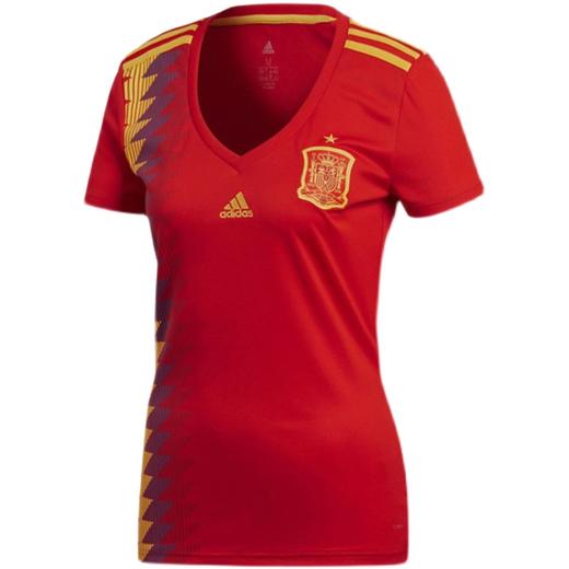 SFS正品 阿迪达斯2018西班牙女款球衣 主场短袖足球服女 BR2716 商品图4