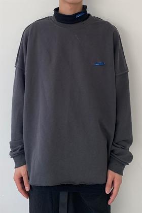 49percent原创设计深灰破坏裁剪廓形卫衣男女街头