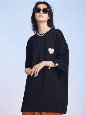 MODITEC 20SS 爱心标语毛巾绣短袖 OVERSIZE原创宽松休闲纯棉T恤