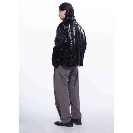 TERRAINCOGNITA液态金属侧拉链短款羽绒服2020年新款秋冬保暖外套 商品图1