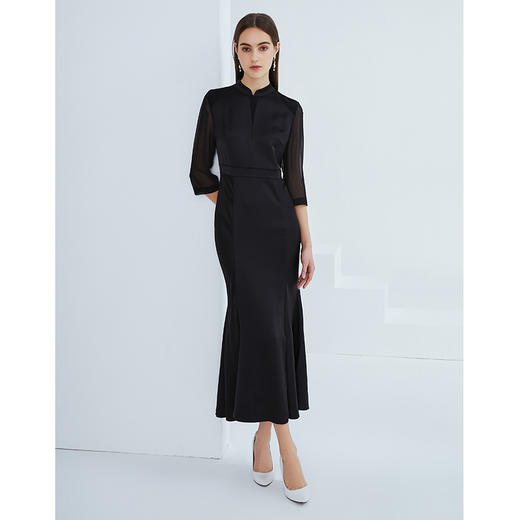 EITIE爱特爱春季新款优雅气质中式立领改良旗袍礼服连衣裙女 商品图8