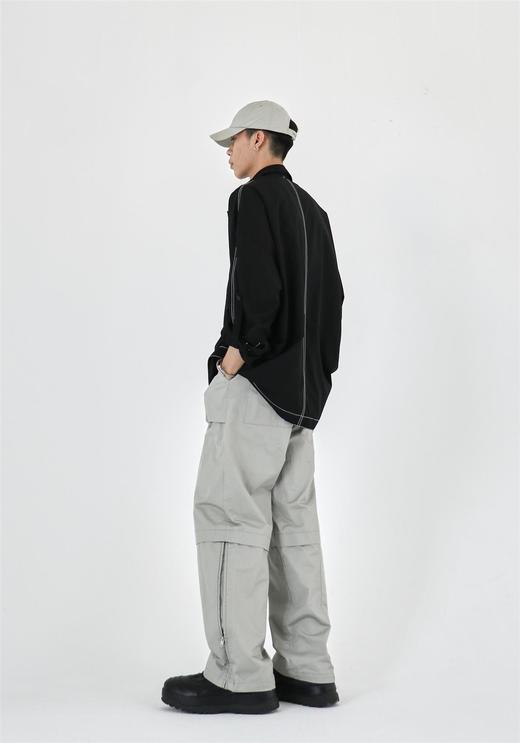 49PERCENT(49%)灰色圆环金属飘带拉链裤高级简约 商品图3