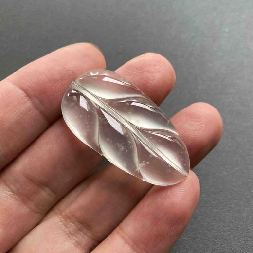 玻璃种雪花棉翡翠叶子 商品图6
