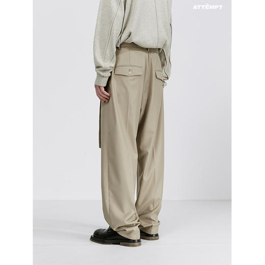 ATTEMPT SS21 立体坠感中缝直筒西裤潮牌纯色垂坠感宽松休闲裤 商品图1