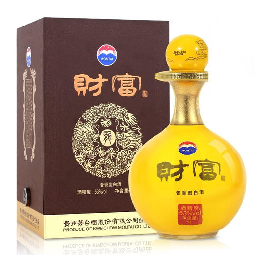 【推荐】贵州茅台酒股份有限公司出品 财富酒 53度酱香型白酒高度 财富龙1L单瓶装 商品图1