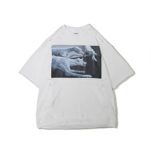 UMAMIISM 20SS 撕咬的镶钻奇珍异兽  断袖oversize贴布短袖T恤 商品图4