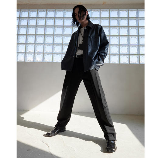 TERRAINCOGNITA原创新款PU皮短款鳄鱼纹皮衣宽松廓形百搭休闲外套 商品图2